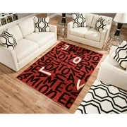 Terra Love Rectangle Area Rug Red