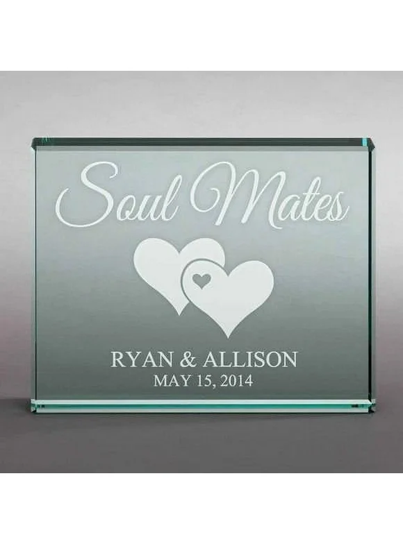 Personalized Soul Mates 4" x 5" Glass Keepsake