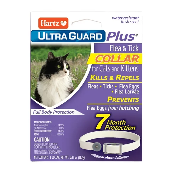 Hartz UltraGuard Plus Flea & Tick Collar for Cats and Kittens, 7 months Protection