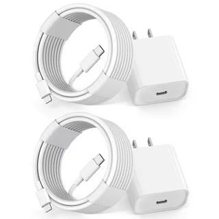 2-PACK Compatible with iPhone Fast Charger, 20W PD Type C Power Wall Charger Travel Plug with 6FT USB C to Lightning Quick Charge Sync Cord Compatible with iPhone 13/12/11/XS/XR/X 8/SE 2020/iPad