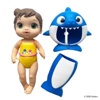 Baby Alive, Baby Shark Brown Hair Doll, with Tail and Hood, Waterplay Toy