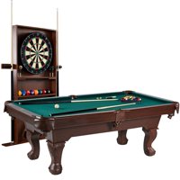 Barrington 90" Ball and Claw Leg Pool Table with Cue Rack and Dartboard Set