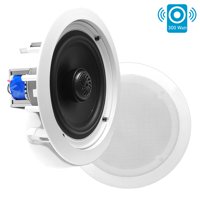 PYLE-HOME PDIC80T - In-Wall / In-Ceiling Dual 8-inch Speaker System, 70V Transformer, 2-Way, Flush Mount, White