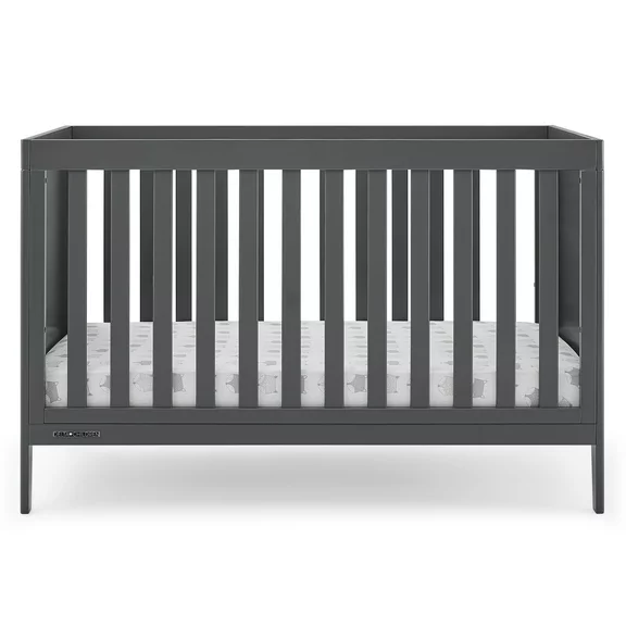 Delta Children Hayes 4-in-1 Convertible Baby Crib - Greenguard Gold Certified, Charcoal