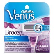 Gillette Venus Breeze Refill Razor Blade Cartridges, 4 Count + Yes to Tomatoes Moisturizing Single Use Mask