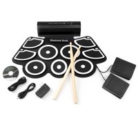 Best Choice Products Electronic Drum Pad, MIDI Drum Set w/ Built-In Speakers, 2 Effect Pedals, Drumsticks