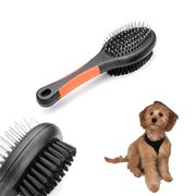 Double Sided Pet Brush Dog Cat Hair Grooming Coat Comb Fur Cleaner Pin Bristle !
