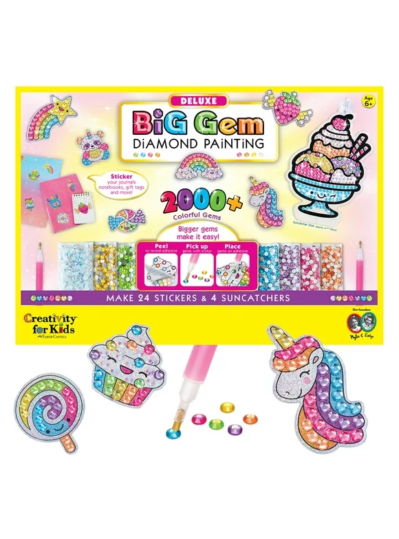 Creativity for Kids Deluxe Big Gem Diamond Painting- Child Craft Kit for Boys and Girls 6+