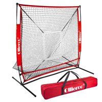 Ollieroo 5 x 5 FT Baseball & Softball Practice Net w/Strike Zone Hitting Batting Catching Pitching Training Net and Carry Bag