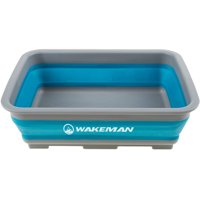 Collapsible Multiuse Wash Bin- Portable Wash Basin/Dish Tub/Ice Bucket with 10 L Capacity for Camping, Tailgating, More by Wakeman Outdoors (Blue)