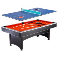 Hathaway Maverick 7-foot Pool and Table Tennis Multi Game with Red Felt and Blue Table Tennis Surface, Cues, Paddles and Balls