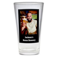 Personalized Photo Message Pub Glass - Single Glass - Available in 4 Colors