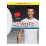 Yana 738994509994 Mens Ultimate Comfort Fit Crewneck Undershirt, White - Large - Pack of 5