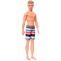 Barbie Ken Beach Doll Wearing Striped Swimsuit, for Kids 3 to 7 Years Old