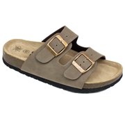 Women's Double Strap Genuine Leather Footbed Insole Flat Sandals (FREE SHIPPING)