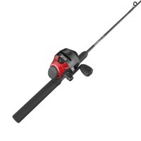 Zebco 202 Spincast Reel and Fishing Rod Combo, Tackle Included, Red/Black