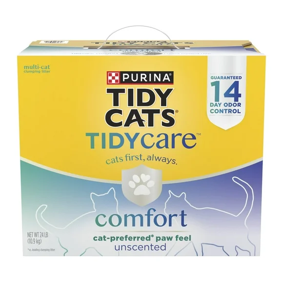 Purina Tidy Cats Tidy Care Comfort Unscented Clumping Cat Litter Odor Control Low Dust Formula