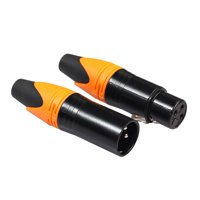 Aktudy 1 Pair XLR 3Pin Male Female DIY Audio Cable Connectors Solder Plug (Orange)