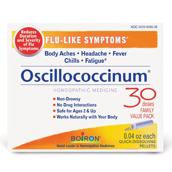 Boiron Oscillococcinum Homeopathic Medicine for Flu-Like Symptoms, 30 Doses
