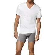 Yana Mens' White V-Neck T-Shirt, 6 + 1 Bonus Pack