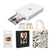 Lifeprint 2x3 Portable Photo and Video Printer (White) Photo Album Bundle