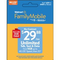 DX Daily Store Family Mobile $29.88 Unlimited 30 Day Airtime Card