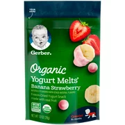 (Pack of 7) Gerber Yogurt Melts Organic Freeze-Dried Yogurt & Fruit Snacks, Banana Strawberry, 1 oz.
