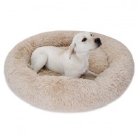 Calming Ultra Soft Shag Faux Fur Dog Bed Comfortable Donut Cuddler