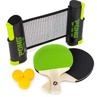 Brybelly Pong on the Go! Portable Table Tennis Playset with Net, Paddles, Balls, and Carry Bag