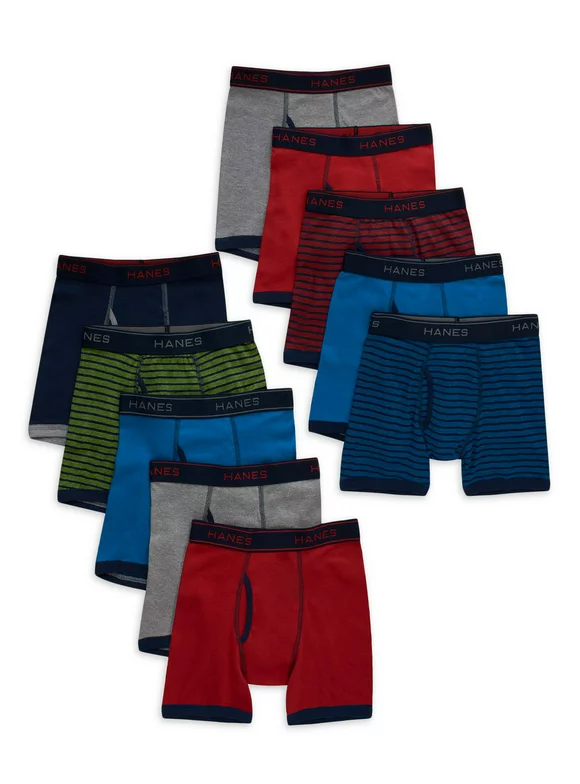 Yana Boys Underwear, 10 Pack Tagless ComfortFlex Waistband Boxer Brief Sizes S-XXL