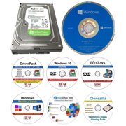 8 in 1 Bundle, OEM Windows 10 Home 64 bit DVD, Refurbished Western Digital WD5000AVDS 500GB 5400RPM 32MB Cache SATA 3.0Gb/s 3.5 Internal HD, Open Office, Password Reset & More Software