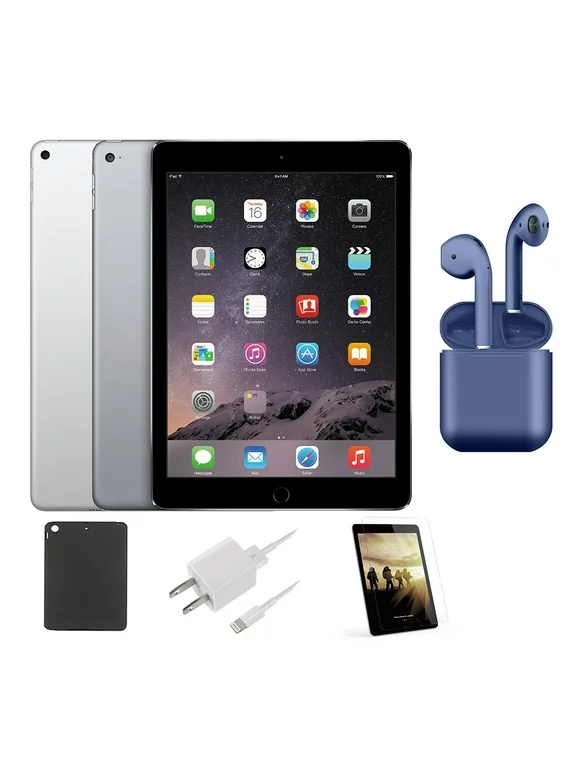 Open Box | Apple iPad Air | 9.7-inch | 64GB | Wi-Fi Only | Bundle: Case, Pre-Installed Tempered Glass, Rapid Charger, Bluetooth/Wireless Airbuds By Certified 2 Day Express