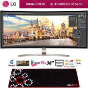 LG 38" UltraWide IPS Curved LED Monitor 3840 x 1600 (38UC99W) with BONUS Deco Gear Large Extended Gaming Mouse Pad