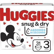 Huggies Snug & Dry Baby Diapers, Size 3, 31 Ct