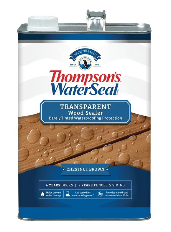 Thompson's WaterSeal Transparent Wood Sealer, Chestnut Brown, 1 Gallon
