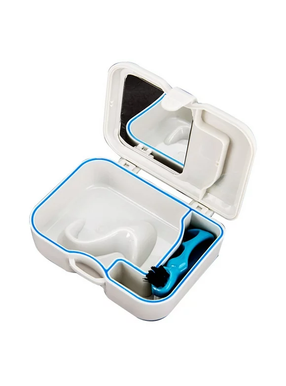Akoyovwerve Denture Bath Case Bath Case Brush Retainer Box Holder Soak Container For Travel