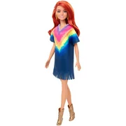 Barbie Fashionistas Doll #141 with Long Red Hair & Tie-Dye Fringe Dress