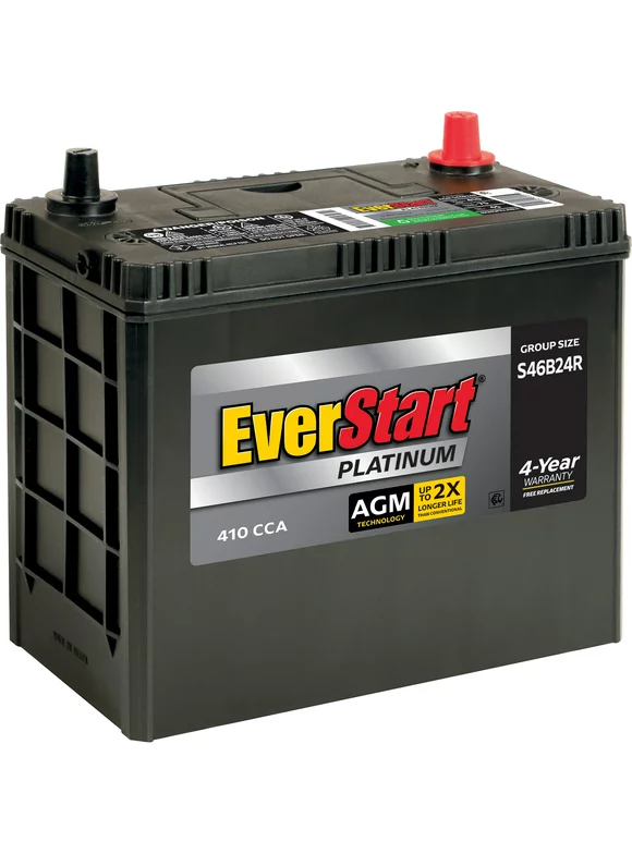 EverStart Platinum AGM Automotive Battery, Group Size S46B24R 12 Volt, 410 CCA