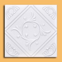 White Styrofoam Decorative Ceiling Tile Anet (Case of 40 Tiles) - same as Diamond Wreath and R02