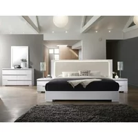 Best Master Furniture Athen White 5 Pcs Bedroom Set, Cal. King