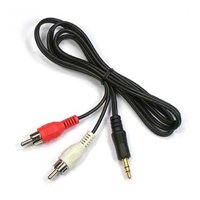 sf cable, 3ft 3.5mm stereo plug to 2xrca-m cable