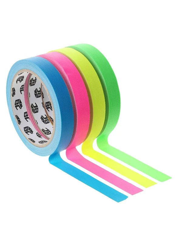 Bates- Colored Gaffers Tape, 4 Pack, Neon Colors, 0.65 Inch x 11 Yards, Gaffers Tape, Gaff Tape, Spike Tape