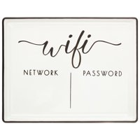 Better Homes & Gardens White Farmhouse Tabletop Dry Erase WiFi Password Sign, 7"x9"