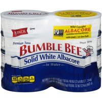 (8 Cans) Bumble Bee Solid White Albacore Tuna in Water, 5oz, High Protein Food and Snacks