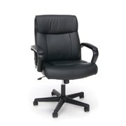 OFM Essentials Collection Leather Office Chair with Arms, in Black (ESS-6010)
