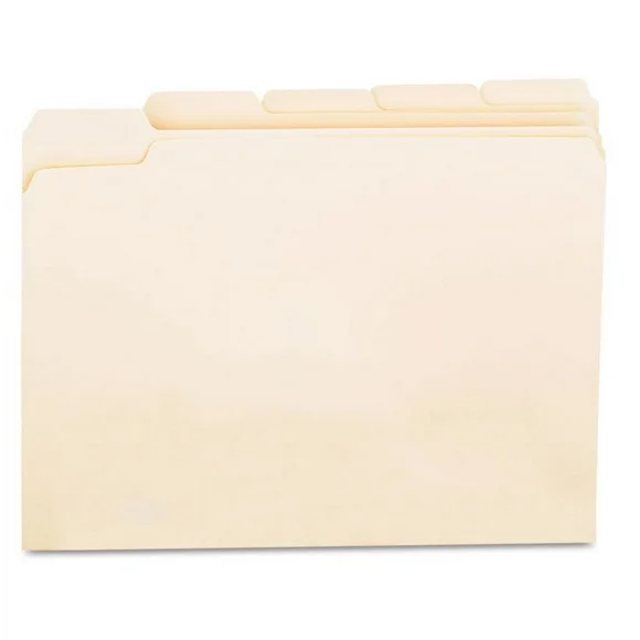 Universal File Folders, 1/5 Cut Assorted, One-Ply Top Tab, Letter, Manila, 100/Box -UNV12115