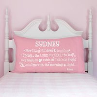 "Now I Lay Me Down To Sleep" Personalized Pillowcase, 4 Colors to Choose From