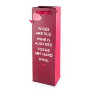 Wine Poem Bottle Bag, 750ml, Red, Gift tag included By Cakewalk Ship from US