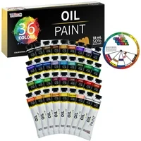 U.S. Art Supply Professional 36 Color Set of Art Oil Paint in Large 18ml Tubes - Rich Vivid Colors for Artists, Students