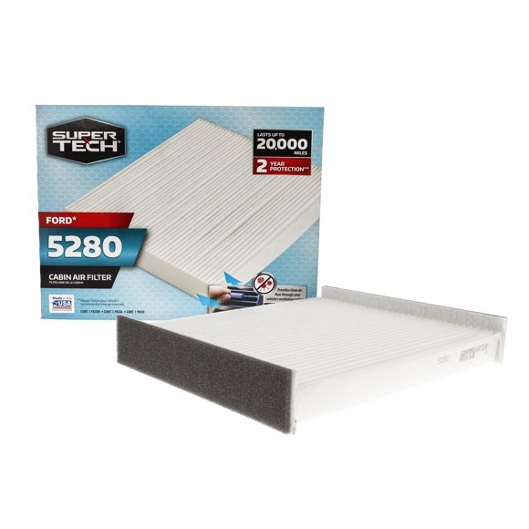 SuperTech Cabin Air Filter 5280, for Ford and Lincoln Vehicles Fits select: 2015-2023 FORD F150, 2017-2023 FORD F250